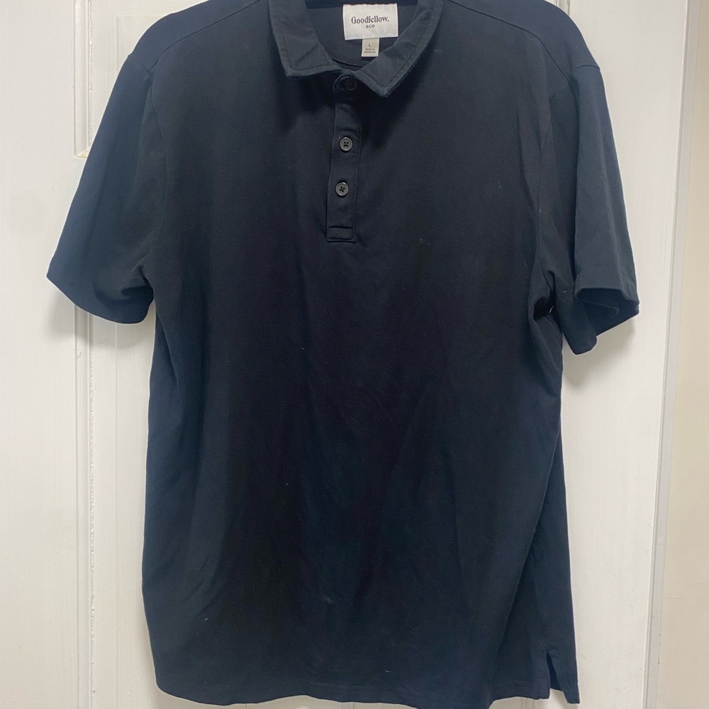 Goodfellow & Co Black Short-Sleeve Knit Polo